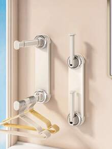 Regulowany wieszak na przyssawkę bez wiercenia, wieszak ścienny do domu i na balkon, teleskopowa konstrukcja z pokrętłem bezpieczeństwa, wielofunkcyjny wieszak, wieszak na ubrania montowany na ścianie, wieszak na suszarkę z przyssawką, wielofunkcyjny wieszak ścienny na balkon, przenośny, teleskopowy wieszak na ubrania, odpowiedni do domu i podróży