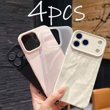 4pcs Vintage Matte Finish Protective Phone Case Set, Compatible With IPhone 13, 11, 12, 14/14 Pro Max, 15/15 Pro Max, 7/8, X/XS, XR, XS Max, 17/17 Pro/Air/17 Pro Max - Multicolor - View 13