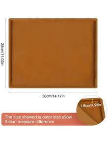 果冻卷盘硅胶，大号瑞士卷蛋糕垫柔性硅胶烤盘，14.17x11 英寸硅胶烤盘垫，不粘硅胶烤盘（棕色） - 彩色 - 查看 2