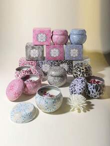 4/1Scented Candle Set With Colorful Box, Multiple Scent Combinations, Pleasant & Rich Fragrance, Smokeless, Long Burning Time - Christmas Gift Ideal For Family & Friends,Christmas Candle,Gift Sets For Women For Wedding, Birthday, Festivals, Wedding Souvenirs,Aromatherapy Candles For Home,Candle Present For Men And Women, For Birthday Christmas Day Yoga Bath, Valentine's Day Gift, Home, Hotel Decoration, Retro Pattern Design, Soy Wax,