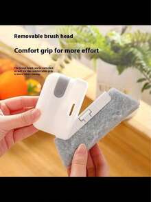 1pc Versatile Door & Window Track Cleaning Brush,Easy Grip Reusable,Groove Cleaner For Kitchens Bathrooms,Living Rooms, Ideal For Small Gaps & Frames,No Electricity Needed, Durable Plastic,Detachable Washable Head