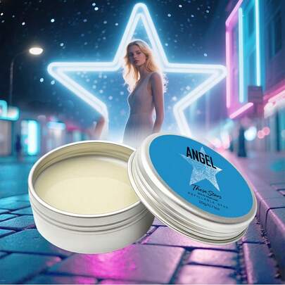 Blue Star Angel Heart Elegant Fragrant Solid Perfume Wax, Long-Lasting Fresh Scent, Aquatic Fragrance, Lime, Cedarwood, Boosts Confidence And Charm, Ideal Gift For Christmas, Valentine's Day, Holidays