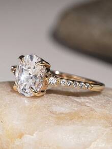 1 pieza Anillo de mujer con encanto de circonita cúbica para boda, compromiso, aniversario, fiesta, joyería, regalo del Día de San Valentín