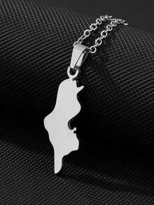1pc Women's Elegant Stainless Steel Smooth Pendant Necklace, Versatile Design Suitable For Various Styles