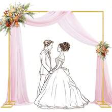 1 set Cadre de décoration de mariage carré doré, combinaison de base en tube métallique carré, support solide pour décoration florale de mariage, ballons, Saint-Valentin, anniversaire, cérémonie de remise des diplômes