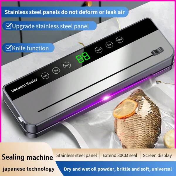 2600W Stainless Steel Sealing Machine, Plug-In Vacuum Sealer, Dry & Wet Sealing Machine, Multi-Functional Vacuum Food Sealer, Compact Vacuum Food Preserver To Keep Food Fresh, Best Gift For Birthday, Father's Day, Mother's Day, Christmas
