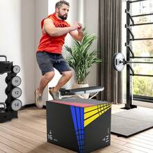 GIKPAL 22lb 3 In 1 Plyometric Jumping Exercise Box,  Stable Plyo Box With 3MM Anti-Slip Particles For Home Gym Jumping Exercise, 14"X16"X20" - S(14" X 16" X 20") - View 2