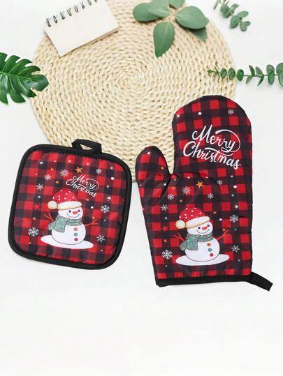 2 件圣诞主题烤箱手套、圣诞快乐雪人风格烹饪烤箱手套、带隔热垫的红色耐热手套、2025 圣诞装饰、圣诞快乐派对装饰用品、圣诞礼物、圣诞派对小礼品、圣诞家居装饰、房间装饰、厨房装饰、圣诞厨房用品、厨房用具、装饰、2026 新年装饰礼物