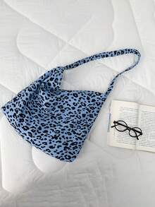 Large-Capacity Leopard Print Shoulder Bag - Stylish Women's Crossbody Bag & Casual Versatile Backpack | Lightweight Foldable Soft Fabric Bag With Zipper Closure | Perfect Valentine's Day/Halloween/Christmas Gift For Friends, Family & Loved Ones | Ideal For Work, School, Travel, Daily Use & Back-To-School