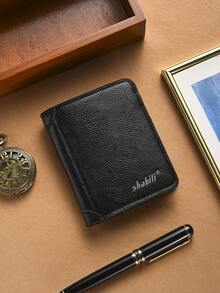 Men's Slim Bifold Wallet With Card Holder, Vertical Trifold Leather Wallet With ID Window Christmas Vintage Gifts - Multicolor - View 13