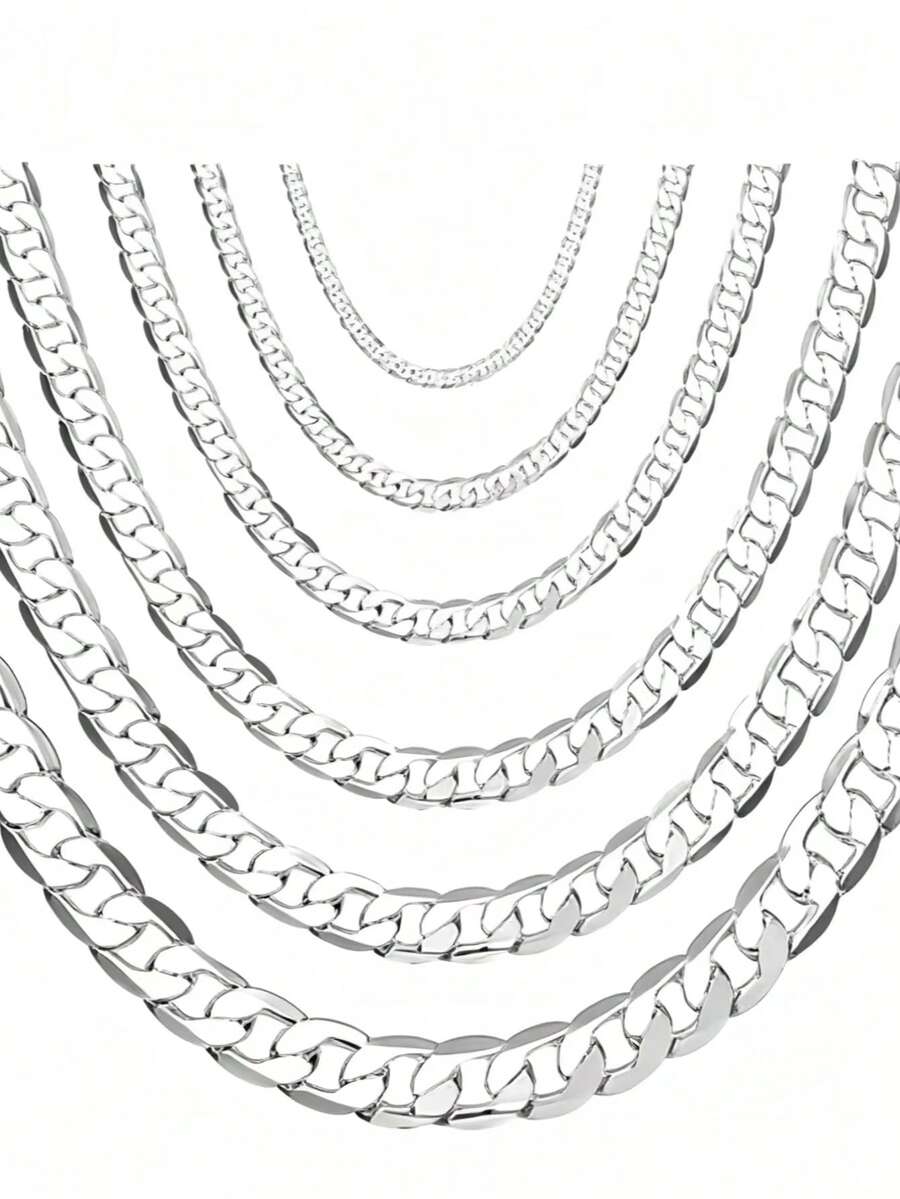سلسلة عنق كوبية الرابط عالية الجودة، إكسسوار عصري مناسب للجنسين