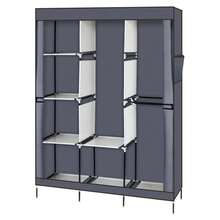 71" Portable Closet Wardrobe Clothes Rack Storage Organizer With Shelf Gray