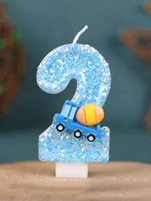 1件生日蠟燭附穩定底座，0-9數字生日蠟燭，生日派對裝飾，手工蛋糕裝飾，適合生日派對女孩與男孩 - 彩色 - 查看 15