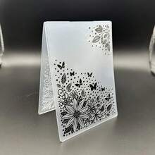 A6 Plastic Embossed File Folder, Floral & Butterfly Design With 3D Texture, Butterfly Theme Mold Decor, Office Supplies Accessory, Durable Plastic Handcraft Tool