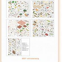 Pegatinas decorativas de casa DIY, pegatinas de paisajismo, pegatinas de escena, pegatinas de escena de casa en miniatura 3D para manualidades de scrapbooking, pegatinas de paisaje, pegatinas de cuaderno, pegatinas de escena de casa pequeña clasificadas a mano, reutilizables, disponibles en varios tamaños