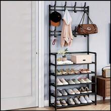 Bedroom - Ideal For Small Spaces, Metal, Multi-Functional Storage Solution For Clothes And Shoes, Shoe Organizer Rack, Shoe Rack Organizer, Entryway Shoe Rack, Shoe Storage Organizer, Display Rack, Shoe Rack, Shoe Storage Rack, Shoe Rack Organizer, Tall Shoe Rack, Narrow Shoe Rack, Space-Saving Shoe Rack, Shoe Storage Organizer, Shoe Rack Organizer, Slim Shoe Rack, Vertical Shoe Rack, Shoe Display, Corner Shoe Rack, Narrow Shoe Rack, Shoe Rack - Multicolor - View 8