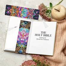 4pcs Lotus Diamond Painting Bookmarks With Tassel Gifts, DIY Diamond Art Jewelry, Suitable For Beginners, As Handmade Gifts, Birthday Handmade Gifts For Family And Friends - Multicolor - View 5