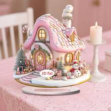 1/2pcs Christmas Pink 2D Acrylic Tabletop Ornament, Room Decor Perfect For Home Or Office Decoration, Merry Christmas Indoor And Outdoor Use, Girl Christmas Decoration Book Lover Gifts,Bathroom Decor And Accessories. - Multicolor - View 3