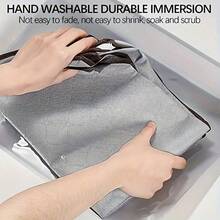Extra Large(90L) Storage Bag With Clear Window, Reinforced Handles, Secure Zipper - Foldable Closet Organizer For Blankets And Quilts, Mother'S Day Gifts, Father Day Gift, Easter Basket Stuffers, Home Decor, Room Decor, Bathroom Decor, Cover For Home, Cooling Gel, Home Essentials, Wedding Essentials, Back To School Supplies, Storage Box - Xám và Trắng - Xem 3