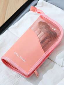 1 Piece Waterproof Travel Makeup Brush Storage Bag, Stationery Eyebrow Pencil Cosmetics Wash Bag, Multi-Functional Portable Handbag Makeup Bag Women Storage, Portable Makeup Brush Bag, Professional Makeup Bag, Artist Storage Bag