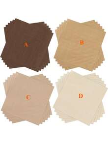 20/60/100 pièces Serviettes de cocktail de la série marron Serviettes jetables pour boissons Serviettes en papier carré pour dessert pour mariage, anniversaire, fête d'été 12,6 x 12,6 cm