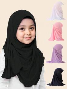 Fascia paraorecchie in rete a tinta unita con decorazione a margherita, protezione UV, adatta per bambini da 2 a 7 anni, per uso quotidiano in autunno, design minimalista, adatta per attività all'aperto e uso quotidiano - Tinta unita - Visualizzare 1