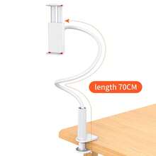 Adjustable Phone & Tablet Stand, 28.34/39 Inch Flexible Arm, 360° Rotatable Dual Clamps, Plastic Spiral Base, Desktop & Bedside Mount, Suitable For Live Streaming, TV And Slouchy Use - Reinforced - View 12