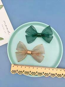 2/14 Stücke rosa Mesh-Schleifen Haarclips für Mädchen, modisch und süß, geeignet für den täglichen Gebrauch