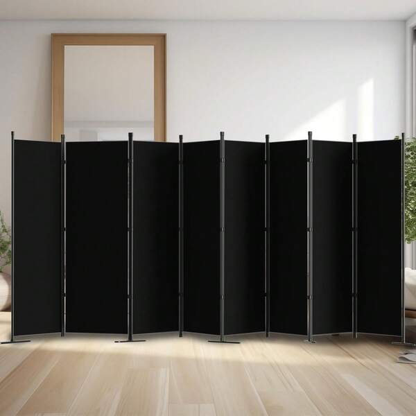 3 Panel Room Divider, 6FT Portable Room Dividers Folding Privacy Screens, 100" W Freestanding Fabric Divider For Room Separation, Partition Room Divider Panel For Dorm Home Studio Office, Black