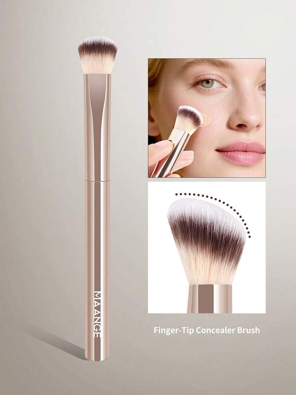 MAANGE 1 pièce Set de pinceaux de maquillage en aluminium professionnel, applicable au pinceau correcteur, au pinceau estompeur, au pinceau blush, petit et raffiné. Convient à tous les types de peau, idéal pour le maquillage de voyage, adapté aux débutants. Cadeau pour les femmes et les filles.