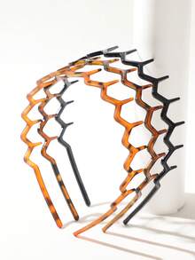 3pcs Wavy Toothed Headbands, Simple Non-Slip Hair Bands, Leopard Print Multi-Color, Suitable For Men And Women Hair Care, Hair Hoop ,Hairband For Women Hair Accessories Head Accessories - 3pcs Multicolor - View 6