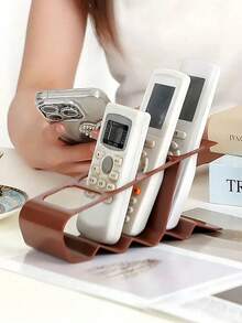 1 pieza - Soporte de 4 secciones para control remoto de TV, Soporte de almacenamiento para control remoto de electrodomésticos para el hogar, Soporte de escritorio para control remoto de aire acondicionado, Caja de almacenamiento para control remoto de TV para escuela, oficina, hogar, viaje, bolsa, organizador