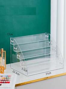 1 件现代透明亚克力贺卡展示架 - 塑料收纳架，用于明信片、名片和记事卡，带多个插槽 - 桌面支架，适用于花店、零售店和礼品店