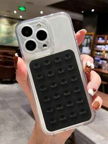 1pc Double-Sided Silicone Phone Suction Cup Accessory, Strong Suction Phone Holder, Free Sticky Mobile Phone Handle, Finger Grip, Suitable For Selfie And Video