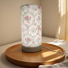 1 Peça Abajur de Tecido Floral Alimentado por USB, Ajuste de Cor e Brilho, Adequado para Quarto, Sala de Estar, Escritório, Dormitório, Banheiro, Cria Facilmente o Ambiente Desejado, Ótimo Presente