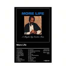 1pc "More Life" By Drake - Frameless Canvas Print Poster, Modern Artistic Wall Decor With Music Theme, Waterproof Artwork For Living Room, Bedroom, Office, Dining Area - Unique Gift Idea, Preppy Room Decor