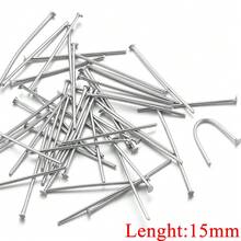 50/100件304不锈钢18k镀金头针DIY珠宝配件耳环珠眼针平头针珠宝制作材料女士不锈钢珠宝制作头针 - 彩色 - 查看 23