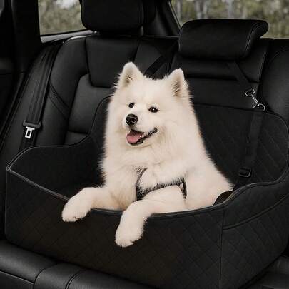 Dog Car Seat Up To 55lbs/35lbs With A Storage Pocket For 2 Small Dogs Fully Detachable And Washable Pet Car Seat Soft Fabic