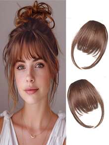 Synthetic Wig Cartoon Bangs Female Temperament Small Face Simulation Natural Forehead Broken Bangs Wig,Synthesis Wig Middle-Part Bangs Hair Extensions Clip In Forehead Natural Seamless French Oblique Bangs,Eight-Character Bangs,Women'S Fantasy Themed Wig Ideal For Daily Commuting Wear Suitable For Travel, Claw Clips, Hair Claws, Hair Slide, Hair Barrettes