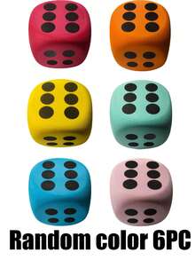 6 PIEZAS, Dados de espuma EVA extra grandes de 3,8/8 cm - Una herramienta de aprendizaje matemático de seis caras, utilizada como pelota antiestrés en el aula, un dado gigante de 6 caras extra grande, un juguete de aprendizaje educativo para aliviar la ansiedad, adecuado para juegos de mesa, portátil y ligero, es la opción perfecta para regalos de cumpleaños y vuelta al cole. Obtén tu número de la suerte.