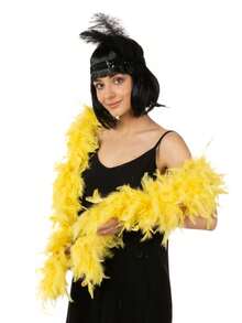 1 pieza Boa de plumas artificiales Chandelle de 2 yardas de largo, bufanda esponjosa natural, accesorio vibrante para fiesta de té, carnaval, fiesta de cumpleaños, boda, decoración, cabina de fotos, disfraz, baile, manualidades DIY