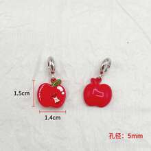 Sanrio Beads Of Dopamine Drip Oil Alloy Hand-Painted Large Hole Beads DIY Bracelet Cute KT Apple Versatile Accessories Finished Product