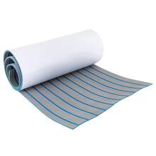Rainaut Boat Flooring EVA Foam Decking Sheet Faux Teak Marine Mat Marine Carpet Cooler Tops Seating Non-Slip Self-Adhesive Flooring Material For Motorboat RV Yacht Kayak Swimming Pool 95" X 24" The Best Gift/Present For Family&Friends Happy Christmas - Light Grey With Blue Seam - View 10