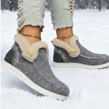 High-Quality Women's Winter Snow Boots - Comfortable Velvet Lining, Flat Toe, Non-Slip Rubber Sole, Suitable For Cold, Snow And Ice Conditions - Stylish And Durable Design