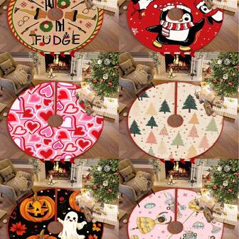 New Christmas Tree Skirt, For Indoor/Outdoor Christmas Tree Decoration, Perfect Holiday Design, Suitable As Living Room, Bedroom Christmas Gift