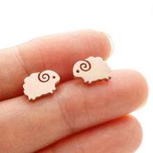 1 Paar modische Edelstahl Tier Ziege Ohrstecker, Geburtstagsgeschenk Schmuck