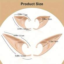 Halloween Elf Ears Cosplay Props - Pointed Elf Ears, Suitable For Role Play, Party Dress-Up And Halloween Decoration - Durable Rubber Material, Lightweight And Easy To Wear, No Feather Design, Beige And Multicolor Options, Fantasy Style, Soft And Lightweight, Essential Party Accessory