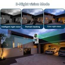 1 Packung/2 Packungen 2K Outdoor PTZ Drahtlose IP-Kamera 2,4 GHz WLAN Dual-Linse Dual-Bildschirm Kamera Auto-Tracking Babyüberwachung, Sicherheitskamera mit Farbvision bei Nacht, Zwei-Wege-Sprech-Funktion, Auto-Tracking & KI-Bewegungserkennung - perfektes Geschenk