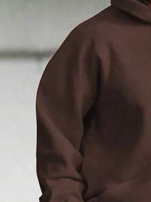 Set de 2 piezas Chaqueta con capucha y pantalón de chándal con estampado digital 3D para hombres de talla grande, ajuste regular, para primavera/otoño