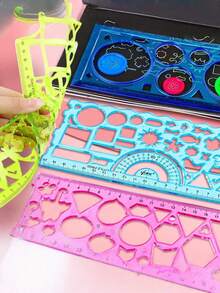 1/2 pezzi Righello geometrico multifunzione a spirale, strumento per disegno e apprendimento artistico, colore casuale